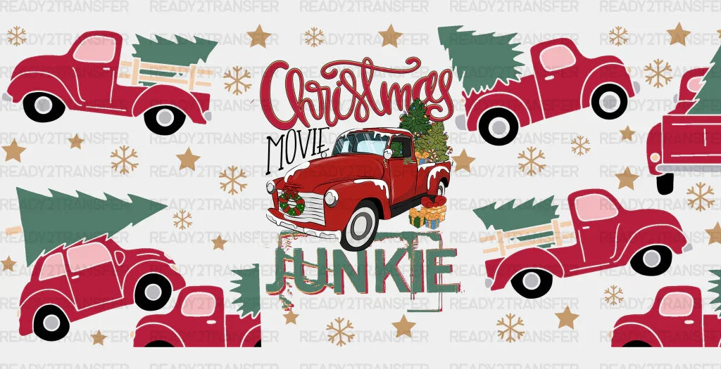 Christmas Movie Junkie - Cup Wrap Uv Sticker Permanent Dtf Decal