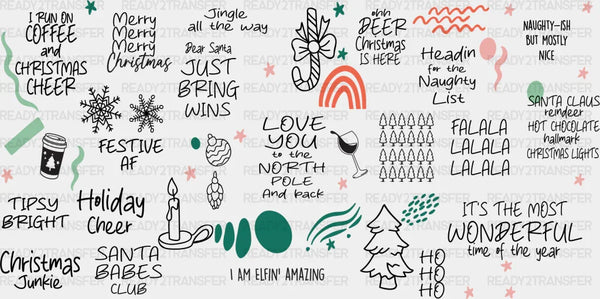 Christmas Quotes Design - Christmas Cup Wrap UV Sticker Permanent UV DTF Decal