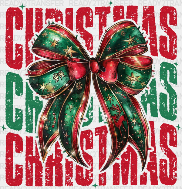 Christmas Red And Green Ribbon - Christmas DTF Transfer