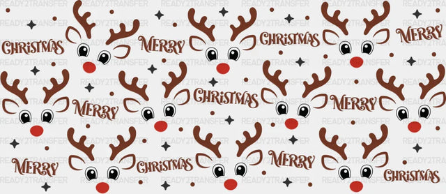 Christmas Reindeer Design - Cup Wrap Uv Sticker Permanent Dtf Decal