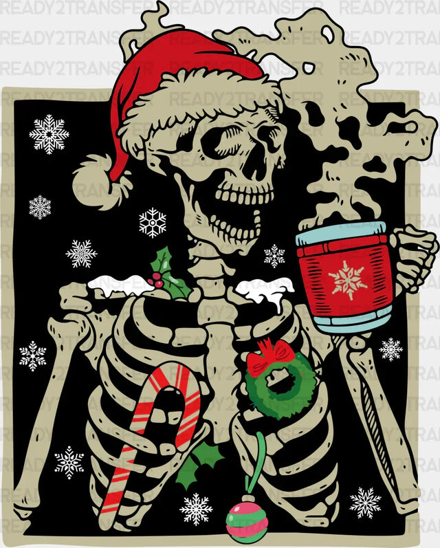 CHRISTMAS SKULL DRINK DTF Transfer ready2transfer