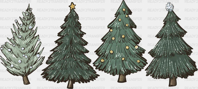 Christmas Trees Dtf Transfer