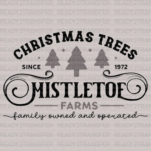 Christmas Trees Mistletof DTF Transfer