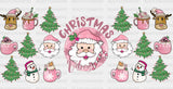 Christmas Vibes Santa Design - Cup Wrap Uv Sticker Permanent Dtf Decal