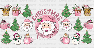 Christmas Vibes Santa Design - Cup Wrap Uv Sticker Permanent Dtf Decal