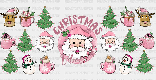 Christmas Vibes Santa Design - Christmas Cup Wrap UV Sticker Permanent UV DTF Decal