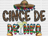 Cinco De Drinko DTF Transfer