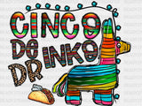 Cinco De Drinko Llama DTF Transfer