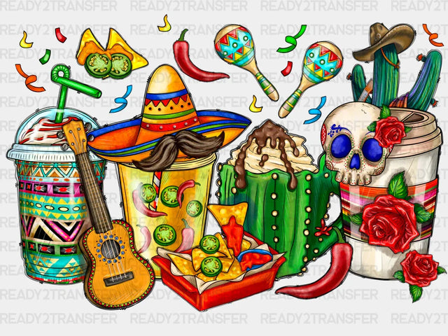 Cinco De Mayo Drinks DTF Transfer