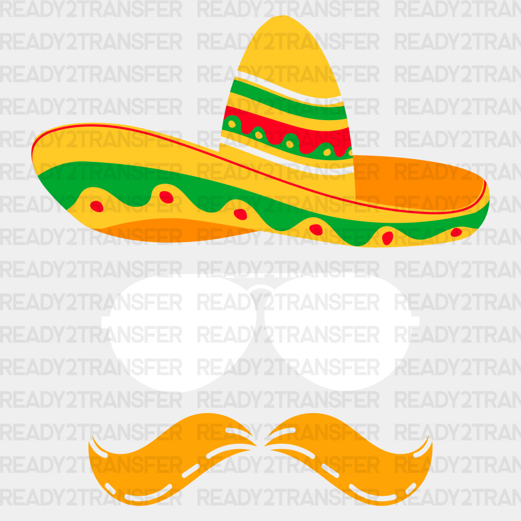 Cinco De Mayo Moustache DTF Transfer