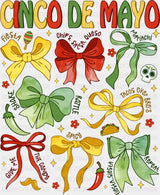 Cinco De Mayo Ribbons - Cinco De Mayo DTF Transfer Adult Unisex - S & M (10’’) / Dark Color Design (See Imaging)