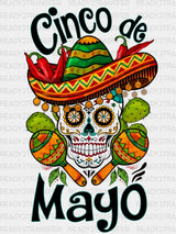 Cinco De Mayo Skull 2 DTF Transfer