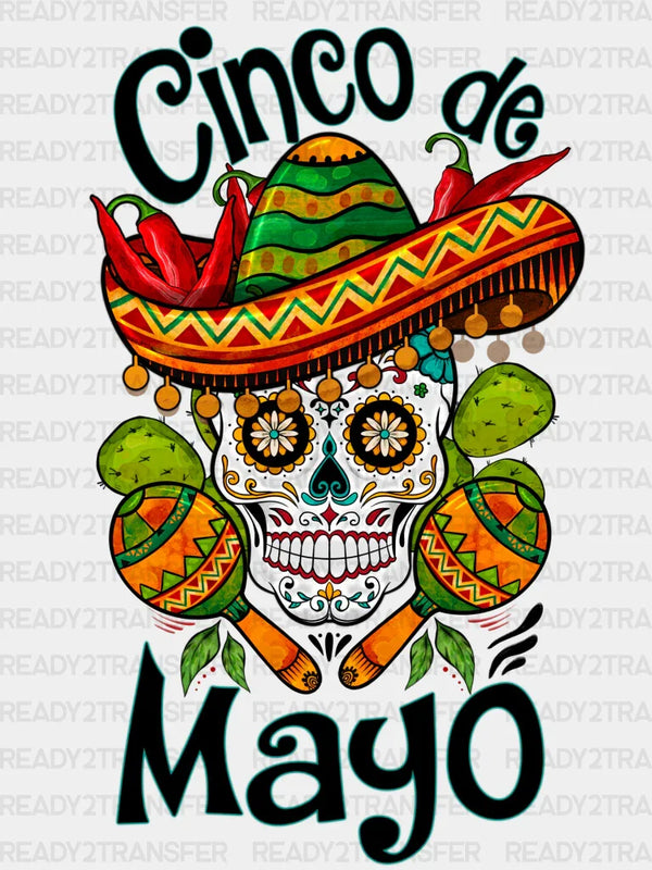 Cinco De Mayo Skull 2 DTF Transfer