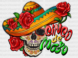 Cinco De Mayo Skull 3 DTF Transfer