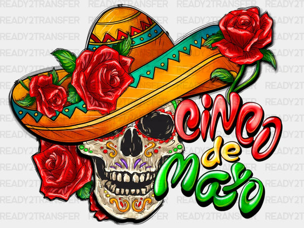 Cinco De Mayo Skull 3 DTF Transfer