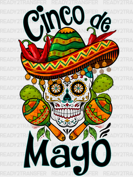 Cinco De Mayo Skull 4 DTF Transfer