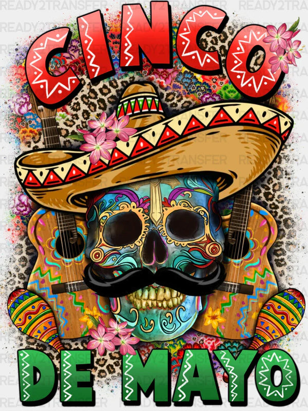 Cinco De Mayo Skull DTF Transfer