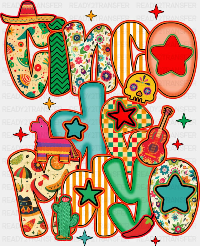 Cinco De Mayo Stars - Cinco De Mayo DTF Transfer