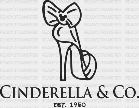 Cinderella & Co. Disney Dtf Transfer Adult Unisex - S M (10’) / Black