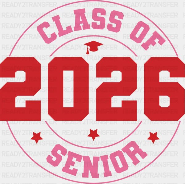 Class Of 2026 Senior Red & Pink - Graduation DTF Transfer