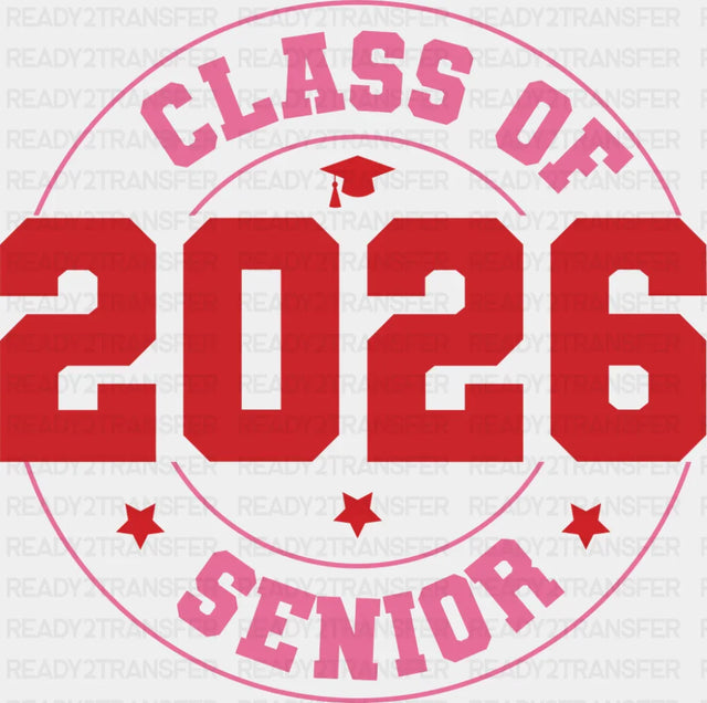 Class Of 2026 Senior Red & Pink - Graduation DTF Transfer