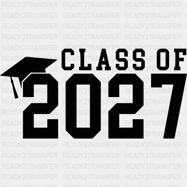 Class Of 2027, Cap B&W - Senior DTF Transfers