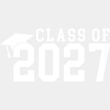 Class Of 2027 Cap B&W - Senior DTF Transfers - Adult Unisex - S & M (10’’) / Light Color Design (See Imaging)