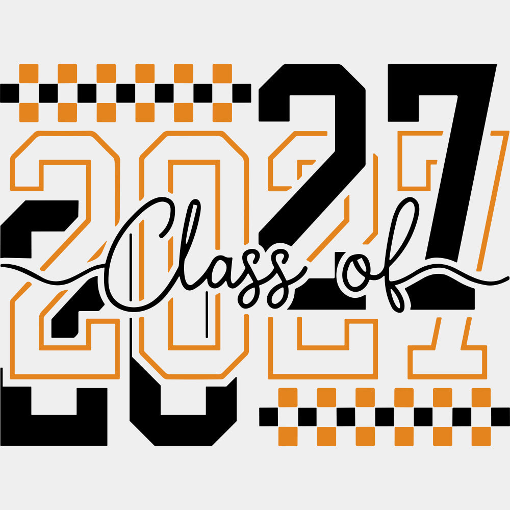Class Of 2027 Orange Checkers - Senior DTF Transfers