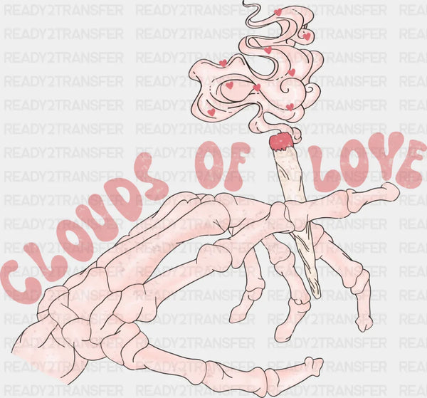 Clouds Of Love Skeleton Design - Valentine's Day DTF Transfer