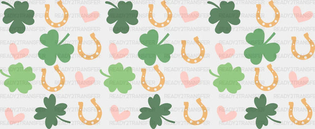 Clover Horseshoe Heart - St Patrick Cup Wrap Uv Sticker Permanent Dtf Decal