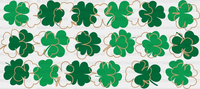 Clover Inverted Outline - St Patrick Cup Wrap Uv Sticker Permanent Dtf Decal