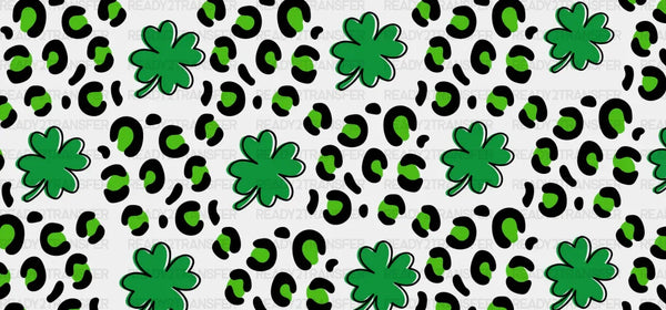 Clover Leopard Print - St Patrick Cup Wrap UV Sticker Permanent UV DTF Decal