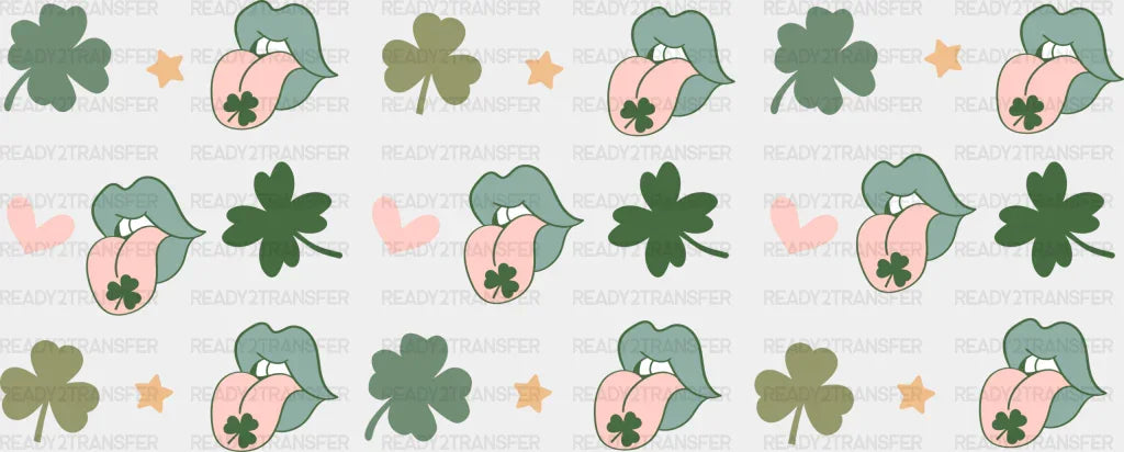 Clover Tongue - St Patrick Cup Wrap Uv Sticker Permanent Dtf Decal