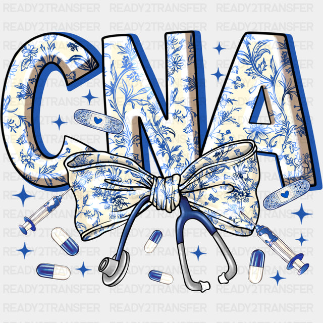 CNA Blue Ribbon & Stethoscope - CNA DTF Transfers ready2transfer