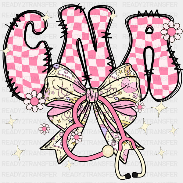 CNA Pink Checkered Design - CNA DTF Transfers