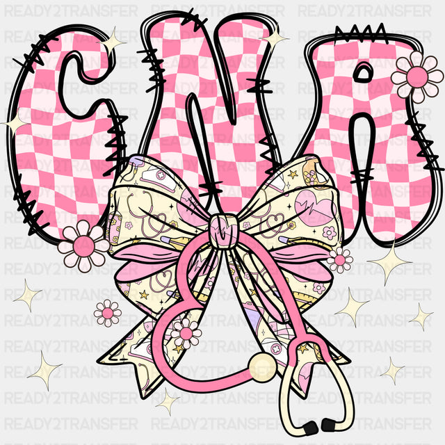 CNA Pink Checkered Design - CNA DTF Transfers ready2transfer