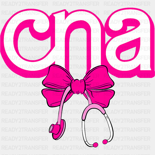 CNA Pink Ribbon & Stethoscope - CNA DTF Transfers ready2transfer