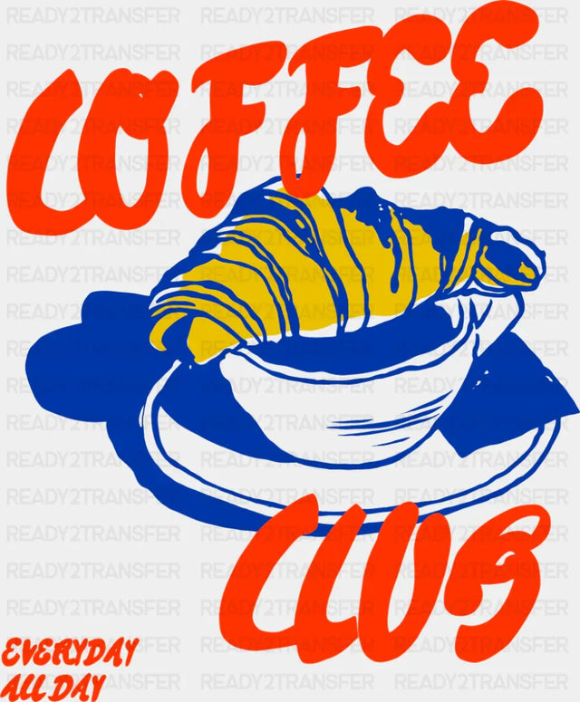 Coffee Club Red & Blue - Funny DTF Transfer