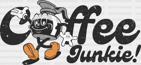 Coffee Junkie - Dtf Transfer Adult Unisex S & M (10’’) / Dark Color Design (See Imaging)