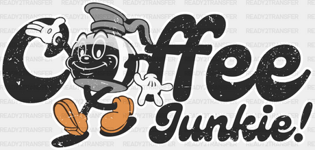 Coffee Junkie - Dtf Transfer Adult Unisex S & M (10’’) / Light Color Design (See Imaging)