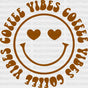 Coffee Vibes Smiley Design - Iron On Dtf Transfer