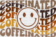 Coffeinated Smiley Design - Coffee Iron On Dtf Transfer