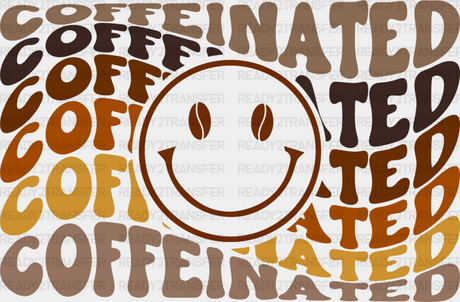 Coffeinated Smiley Design - Coffee Iron On Dtf Transfer