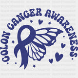 Colon Cancer Awareness Hearts & Stars - Colon Cancer DTF Transfers