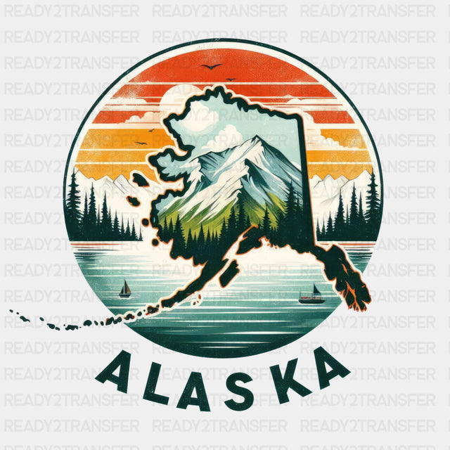 Colorful Alaska State Design - State & Cities DTF Heat Transfer ready2transfer