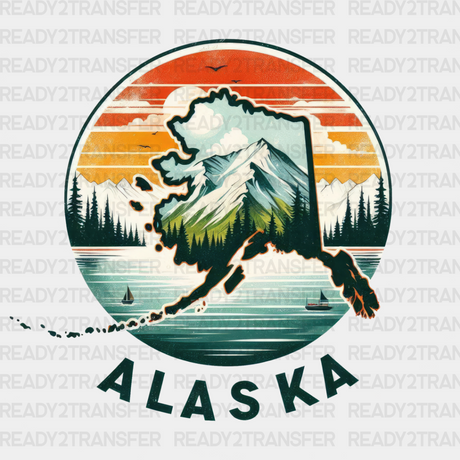 Colorful Alaska State Design - & Cities Dtf Heat Transfer