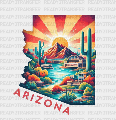 Colorful Arizona State Design - & Cities Dtf Heat Transfer