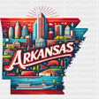 Colorful Arkansas State Design - State & Cities DTF Heat Transfer ready2transfer