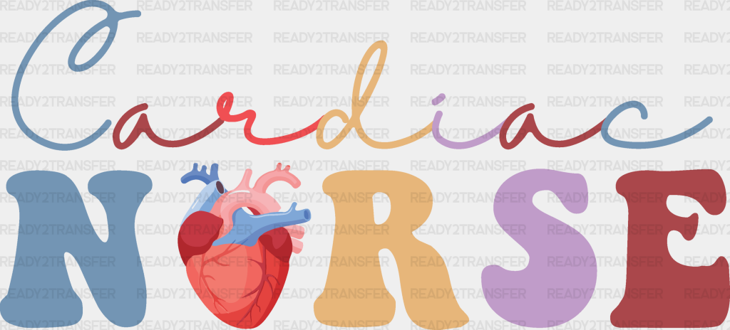 Colorful Cardiac Nurse Heart Design - Dtf Transfers