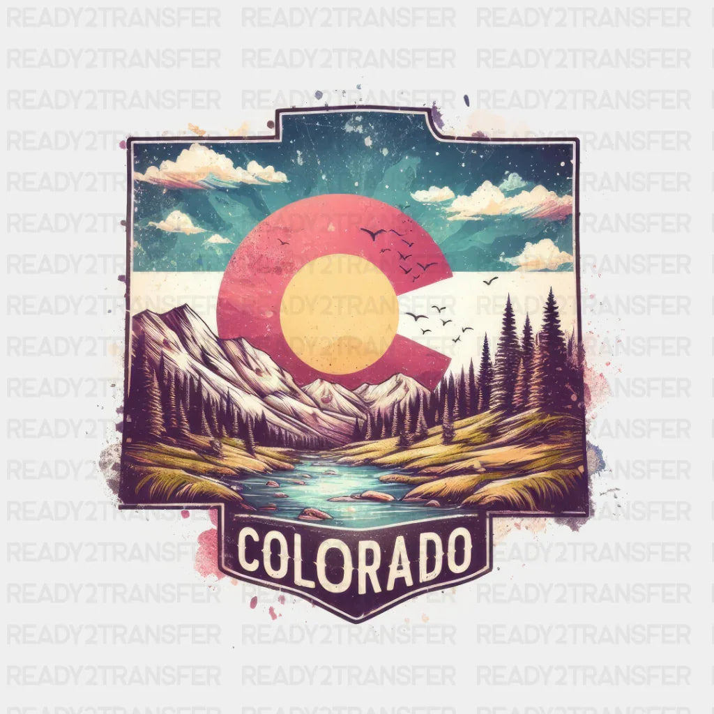 Colorful Colorado State Design - & Cities Dtf Heat Transfer